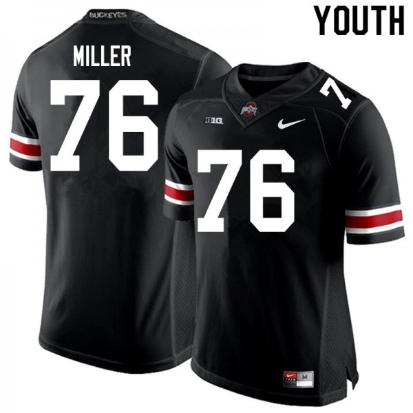 Ohio State Buckeyes #76 Harry Miller Youth Football Jersey Black OSU765531